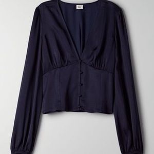 NWT Sunday Best Tatiana Blouse Indigo Size 4